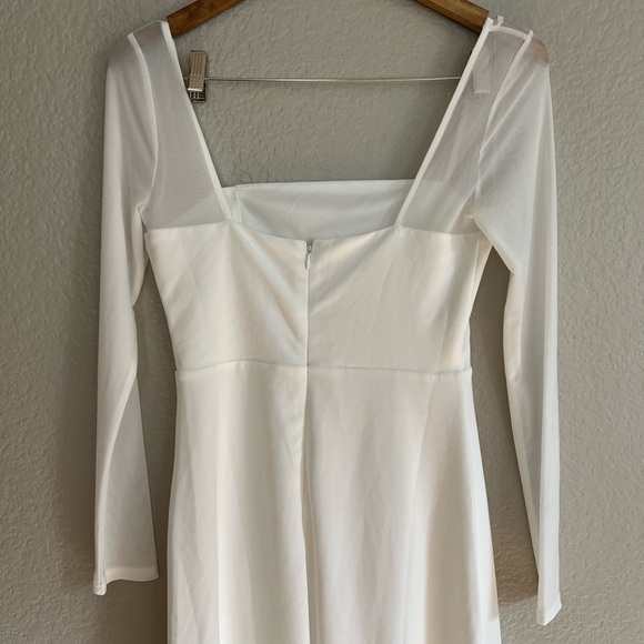 Lovingly Yours White Mesh Long Sleeve Maxi Dress - Picture 6 of 9